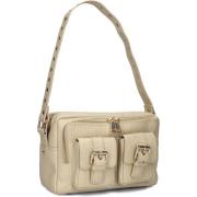 Beige Leren Schoudertas Ellie Buckle Núnoo , Beige , Dames