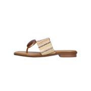 Zomer Slippers met Kleurrijke Details Noa Harmon , Beige , Dames