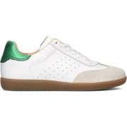 Witte Sneakers met Groene Metallic Hiel Lina Locchi , White , Dames