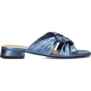 Blauw Leren Gevlochten Slippers Lina Locchi , Blue , Dames