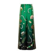 Groene Zijden Broek Joyaux DAfrique Casablanca , Green , Dames