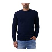 Merino Coolmax Knit Crew Sweater Selected Homme , Blue , Heren