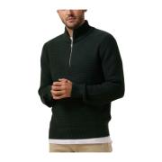 Heren Gebreide Half Zip Trui Selected Homme , Green , Heren