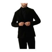Velvet Slim-fit Blazer in Zwart Selected Homme , Black , Heren