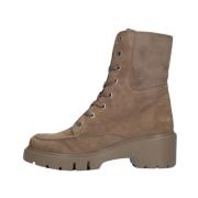 Taupe Suède Veterboots Jefis Unisa , Beige , Dames