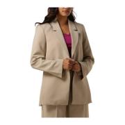 Beige Slit Blazer Moss Copenhagen , Beige , Dames