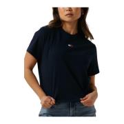 Dames Badge Tee Donkerblauw Tommy Jeans , Blue , Dames