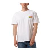Zomer Flag Tee Polo & T-shirt Tommy Jeans , White , Heren