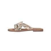 Beige Zomer Slipper met Kralenbanden Lazamani , Beige , Dames