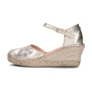 Metallic Gouden Espadrilles met Sleehak Fred De La Bretoniere , Yellow...