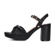 Zwarte Leren Twist Sandalen Fred De La Bretoniere , Black , Dames