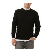 Heren Cashmere Sweater Met Crew Neck Tommy Hilfiger , Black , Heren