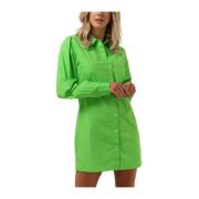 Korte Poplin Overhemdjurk Groen Tommy Hilfiger , Green , Dames