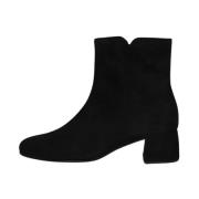 Zwarte Suède Enkellaarzen Stijlvol Comfort Gabor , Black , Dames