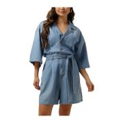 Blauwe Playsuit met korte mouwen Scotch & Soda , Blue , Dames