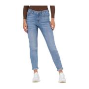 Mid Blue Skinny Jeans Selected Femme , Blue , Dames