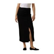 Zwarte Midi Rok voor Vrouwen Object , Black , Dames