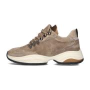 Taupe Suede Sneaker Pepper Clay Via Vai , Beige , Dames