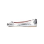 Zilveren Leren Ballerina's Pretty Ballerinas , Gray , Dames