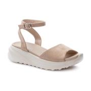 Beige Sleehak Sandalen voor Vrouwen Grunberg , Beige , Dames