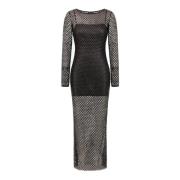 Zwart/Brons Mesh Jurk Just Cavalli , Black , Dames