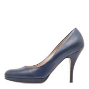 Pre-owned Leather heels Salvatore Ferragamo Pre-owned , Blue , Dames