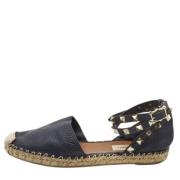 Pre-owned Leather flats Valentino Vintage , Blue , Dames