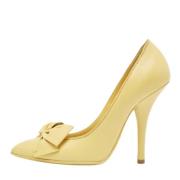 Pre-owned Leather heels Bottega Veneta Vintage , Yellow , Dames