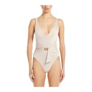 Glinsterende Beachwear Carlie Badpak Max Mara , Beige , Dames