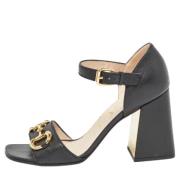 Pre-owned Leather sandals Gucci Vintage , Black , Dames