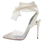 Pre-owned Fabric sandals Christian Louboutin Pre-owned , White , Dames