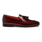 Leren Tassel Loafer Schoenen Santoni , Red , Heren