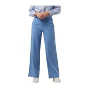 Wijde broek in lichtblauw Object , Blue , Dames