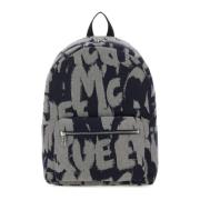 Graffiti Geborduurde Stof Rugzak Alexander McQueen , Multicolor , Here...