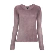 Paarse Sweater met Ribbed Design Avant Toi , Purple , Dames