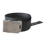 Canvas Riem Zilveren Gesp Vrouwen Italië Exte , Black , Dames