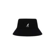 Zwart Wollen Sjaal met Geborduurd Logo Kangol , Black , Heren