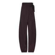 Wikkel Linnen en Cupro Broek Cortana , Brown , Dames