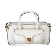 Witte leren handtas met meerdere zakken Coccinelle , White , Dames