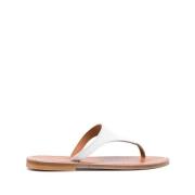 Witte Leren Instap Sandalen K.jacques , White , Dames