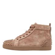 Pre-owned Suede sneakers Christian Louboutin Pre-owned , Brown , Dames