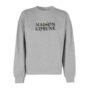Bloemen Comfort Sweater Maison Kitsuné , Gray , Dames