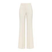 Gestructureerde Fluide Broek met Tailleband Maliparmi , White , Dames