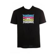 Kleurrijk T-shirt met kunstwerkprint Pleasures , Black , Heren