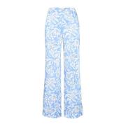 Gedrukte Twill Wijde Pijp Broek Maliparmi , Blue , Dames