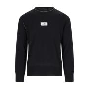 Zwarte Logo Sweater met Contrastdetails MM6 Maison Margiela , Black , ...