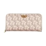 Logo Wallet with Multiple Compartments Guess , Beige , Dames