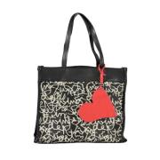 Zwarte Polyester Handtas met Schouderbanden Desigual , Black , Dames