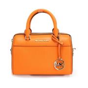 Pebbled Leather Duffle Crossbody Handbag Michael Kors , Orange , Dames