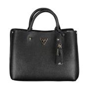 Zwarte handtas met drie compartimenten en logo Guess , Black , Dames